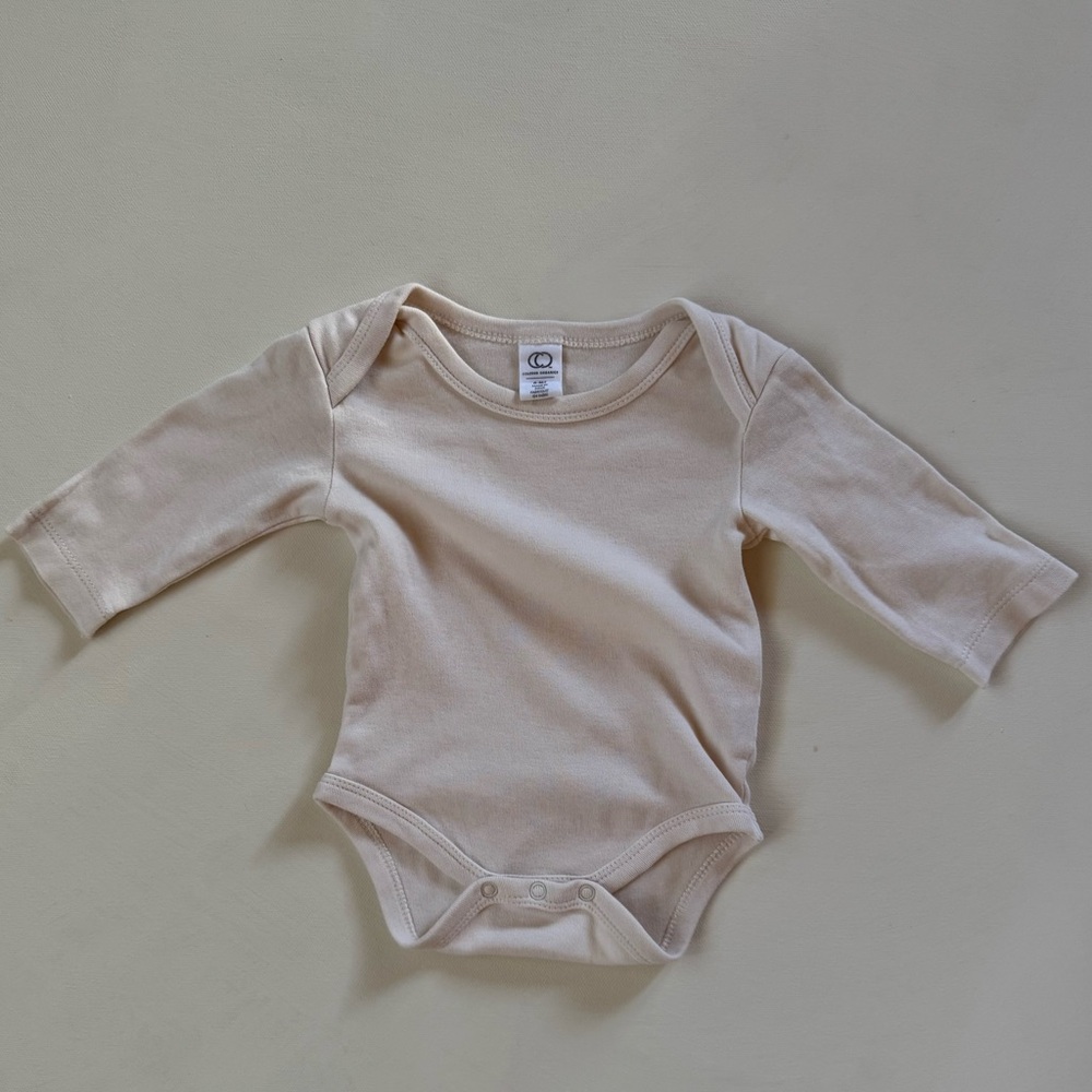 Colored Organics 0–3M Long Sleeve Bodysuit – Oatmeal